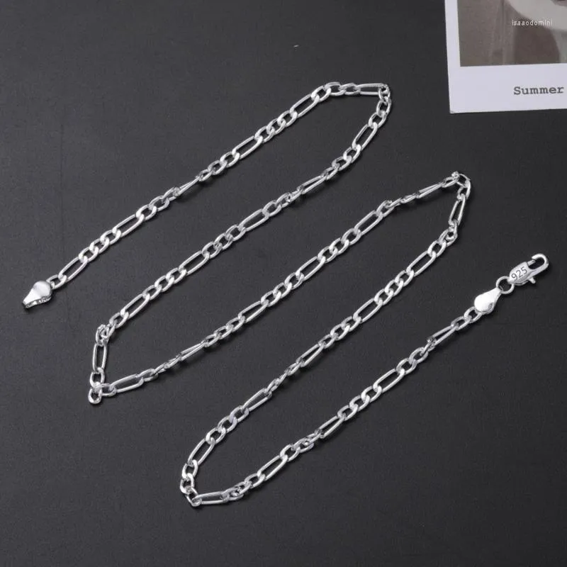 Kedjor Charms 925 Sterling Silver Classic 4mm Geometry Chain Halsband för kvinna Högkvalitativ mode Fina smycken Holida