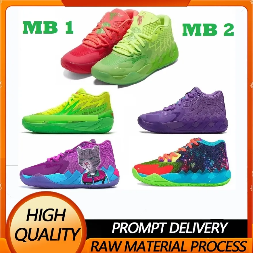 Chaussures de basket-ball Melo de haute qualité mb1 Rick Morty des chaussures de basket-ball pour hommes Queen City galaxy de Lamelo chaussures de balle melos mb 2 baskets basses pour femmes Sneakers