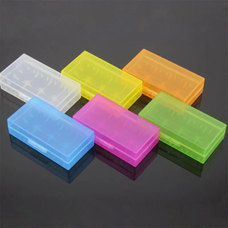 Portable Carrying Box Battery Packing Case Storage Acrylic Boxes Colorful Plastic Safety Box for 18650 16340 Batter Mix Colors