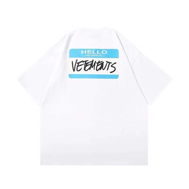 Herren-T-Shirts Hello My Name is Vetements T-Shirt Herren Gelb Damen T-Shirt VTM Tops Tee G230301 790