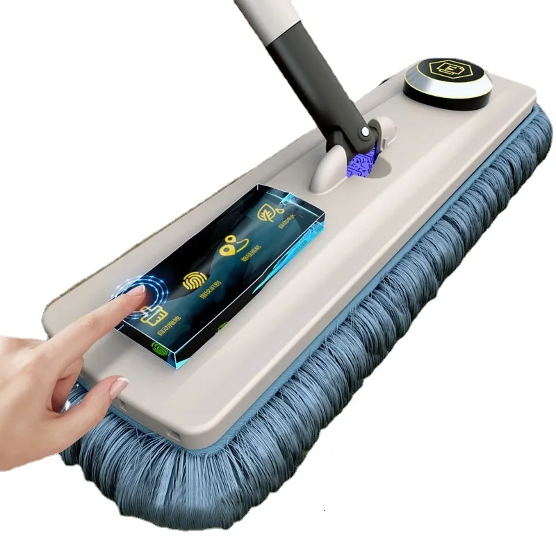 Vadrouilles 32 cm vadrouille magique autonettoyante en microfibre Spin And Go vadrouille plate pour laver le sol outil de nettoyage à domicile accessoires de salle de bain 230302