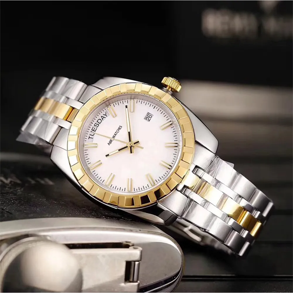 abb_watches 2023 Relógio masculino relógios mecânicos automáticos quentes luxo redondo aço inoxidável à prova d'água safira relógio de pulso surpresa data de Natal relógio de pulso presente