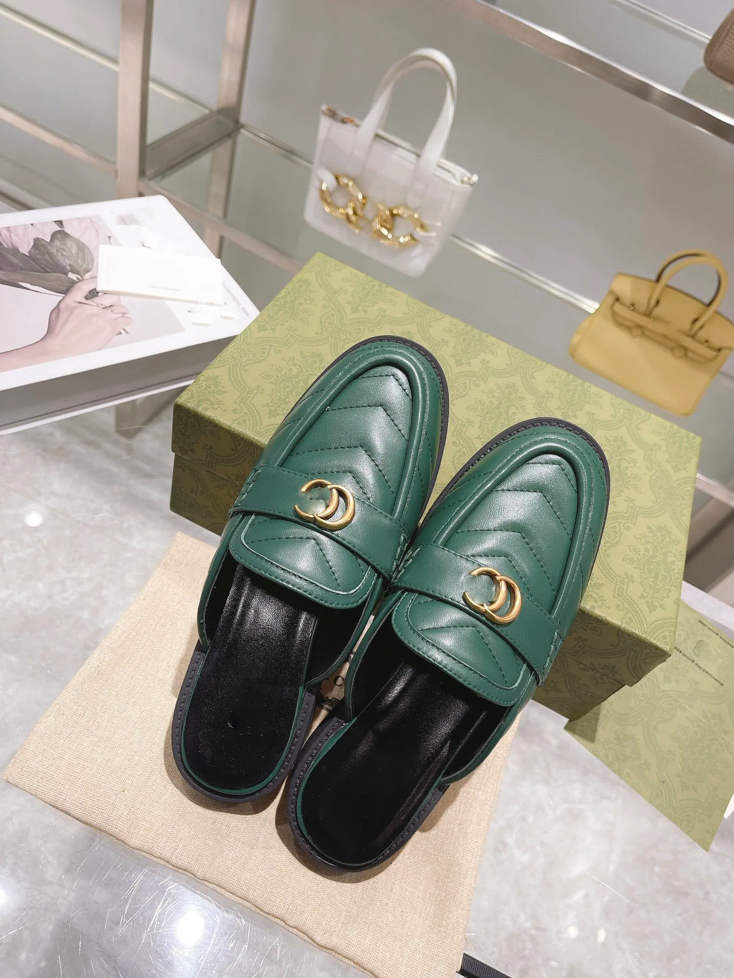2023 Pantofole Firmate Ciabatte In Vera Pelle Mocassini Da Donna