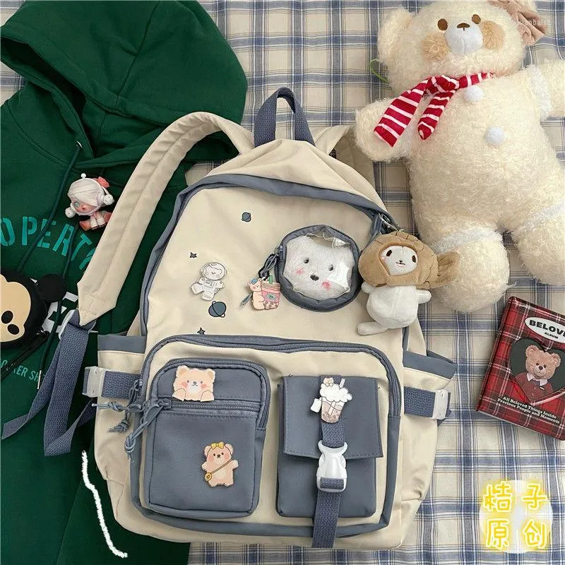 Schultaschen Nette Mädchen Rucksack Frauen Große Kapazität Ins Einfache Für Teenager Weiblichen Koreanischen Harajuku Student Bookbag Damen