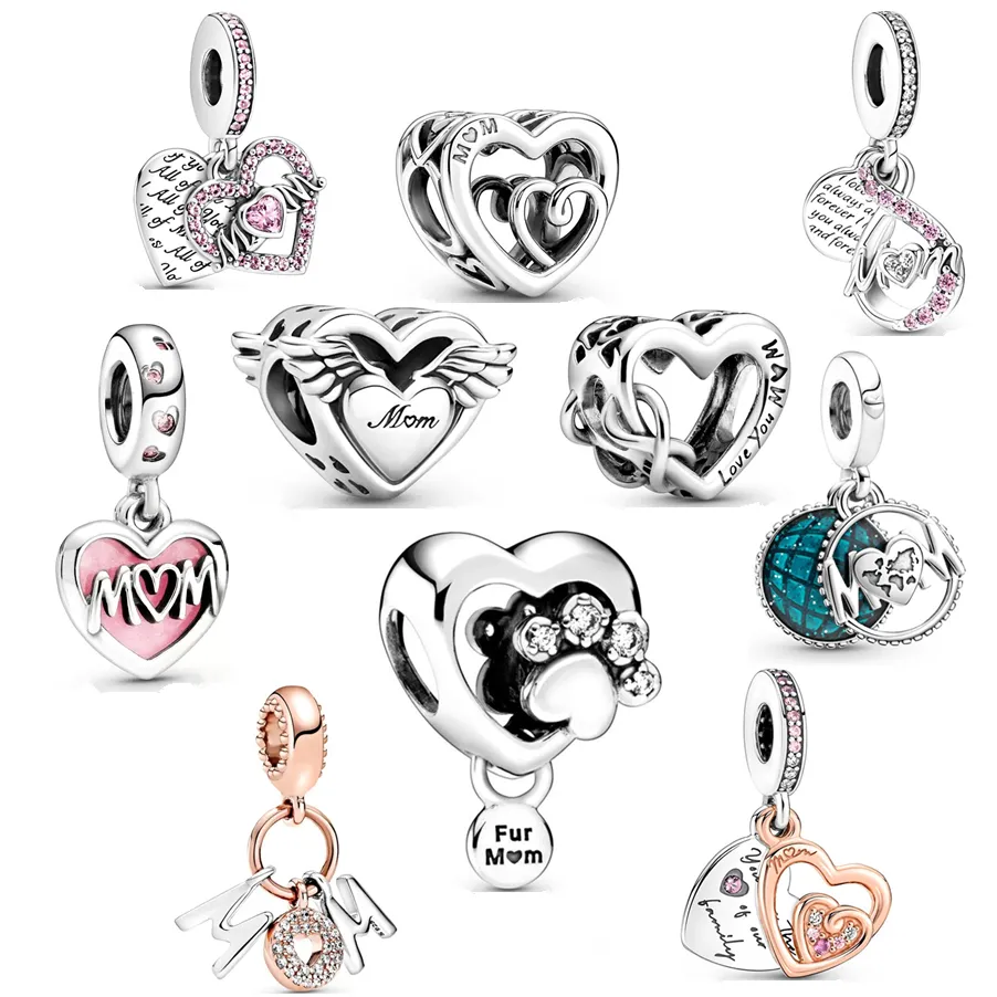 Nowy popularny s925 sterling silver kocha twoje matki nieograniczone wiszące koraliki nadaje się do prymitywnej bransoletki pandora kobiet diy biżuteria prezent