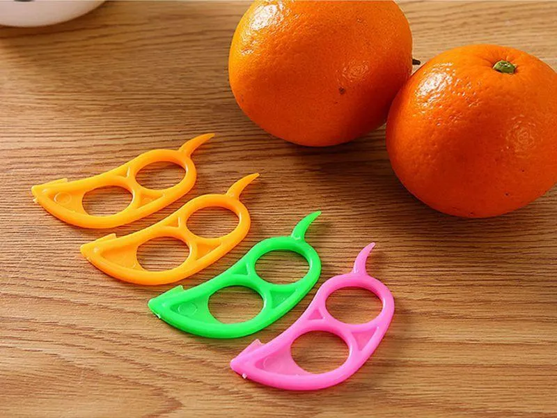 Muisvorm open oranje schil oranje apparaat keukengadgets kookgereedschap peeler parer vingertype