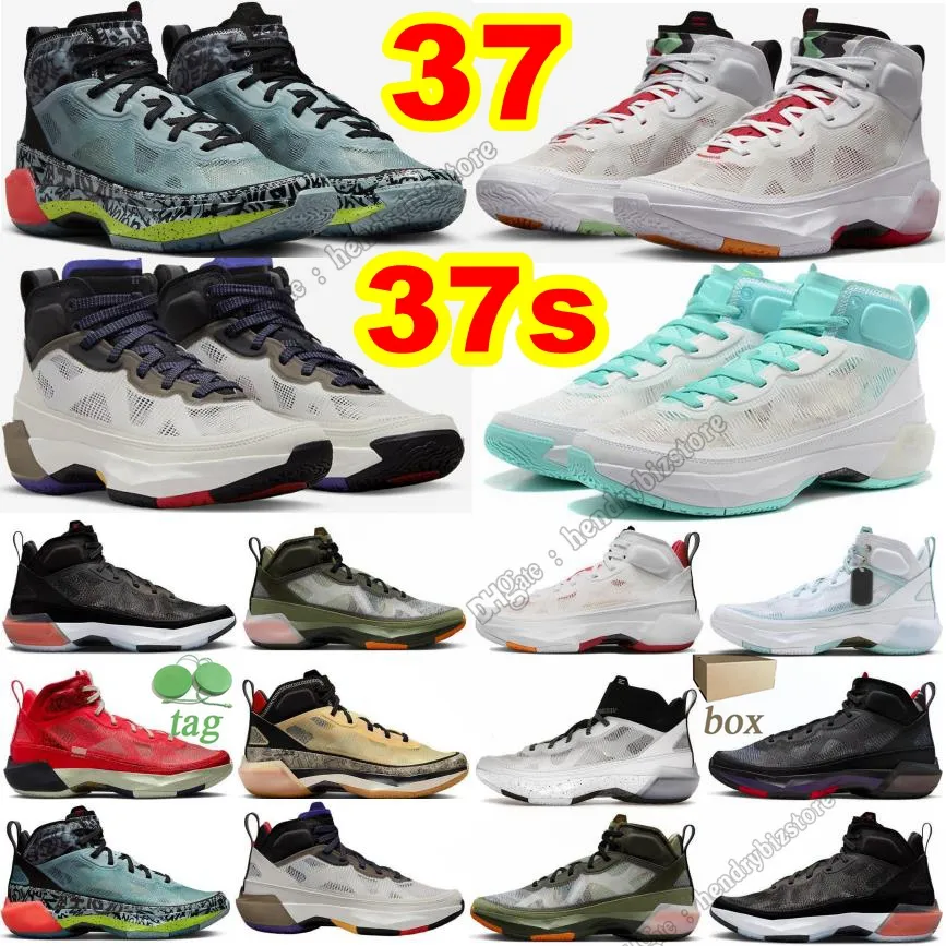 Jumpman 37S 37 Grafitti Basketball Shoes Hare Beyond Borders Guo Ailum Raptors Light Bone Rui Hachimura Jayson Tatum Bordeaux Siren Red Hommes Baskets Luxury Sneakers