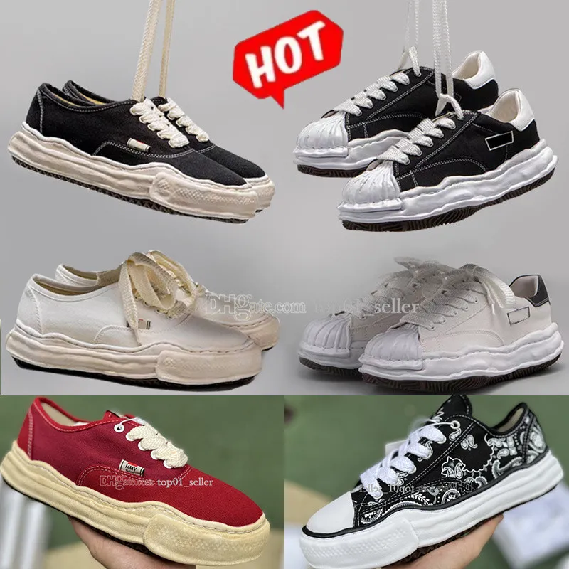 Tasarımcı Maison Mihara Yasuhiro MMY Rahat ayakkabılar eriterek MADNESS Ayakkabı OG Canvas Düşük kesim Erkek Platformu Bayan Beyaz Siyah Gri Miharayasuhiro Toe Cap Sneakers