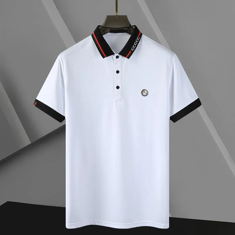 Roupas de marca de verão, camisas polo de grife de luxo masculinas, polos casuaisL, moda, estampa de abelha, bordado, camisetas masculinas de rua alta, tamanho grande M-3XL-G