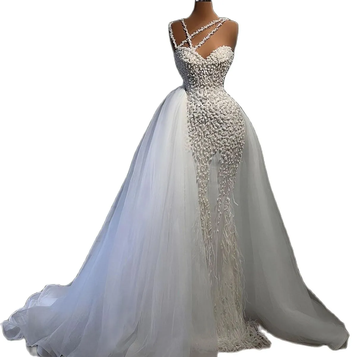 Robes De Mariée Sirène Perlées: Robe De Mariée De Style Arabe Avec