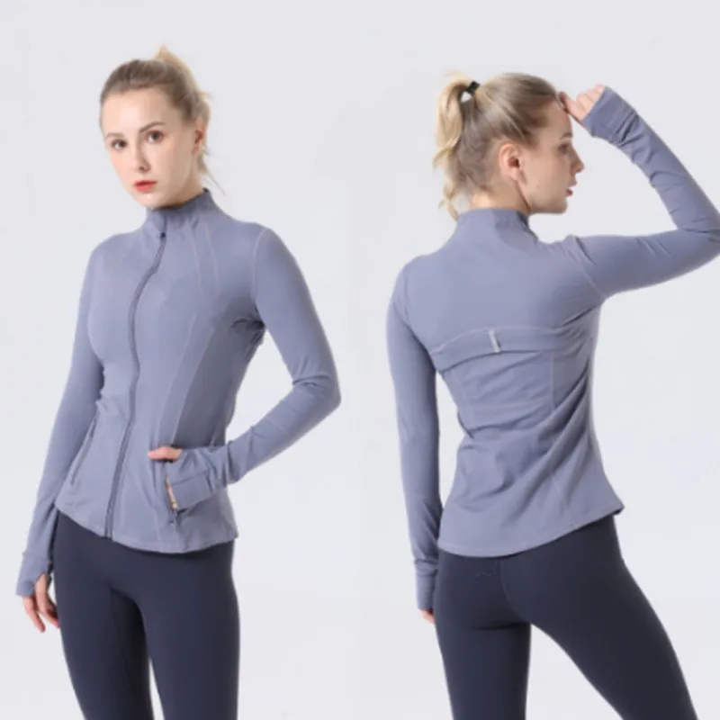 Womens Quick Drying Yoga Ladies Summer Jackets With Zipper Solid Color  Fitness Shirt For Jogging And Workout From Luluyogatwo, $27.57