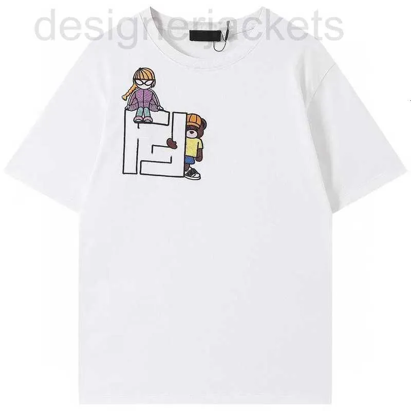 남자 티셔츠 디자이너 여름 새 F 베어 소녀 자수 편지 유니스석 짧은 슬리브 티셔츠 btbi