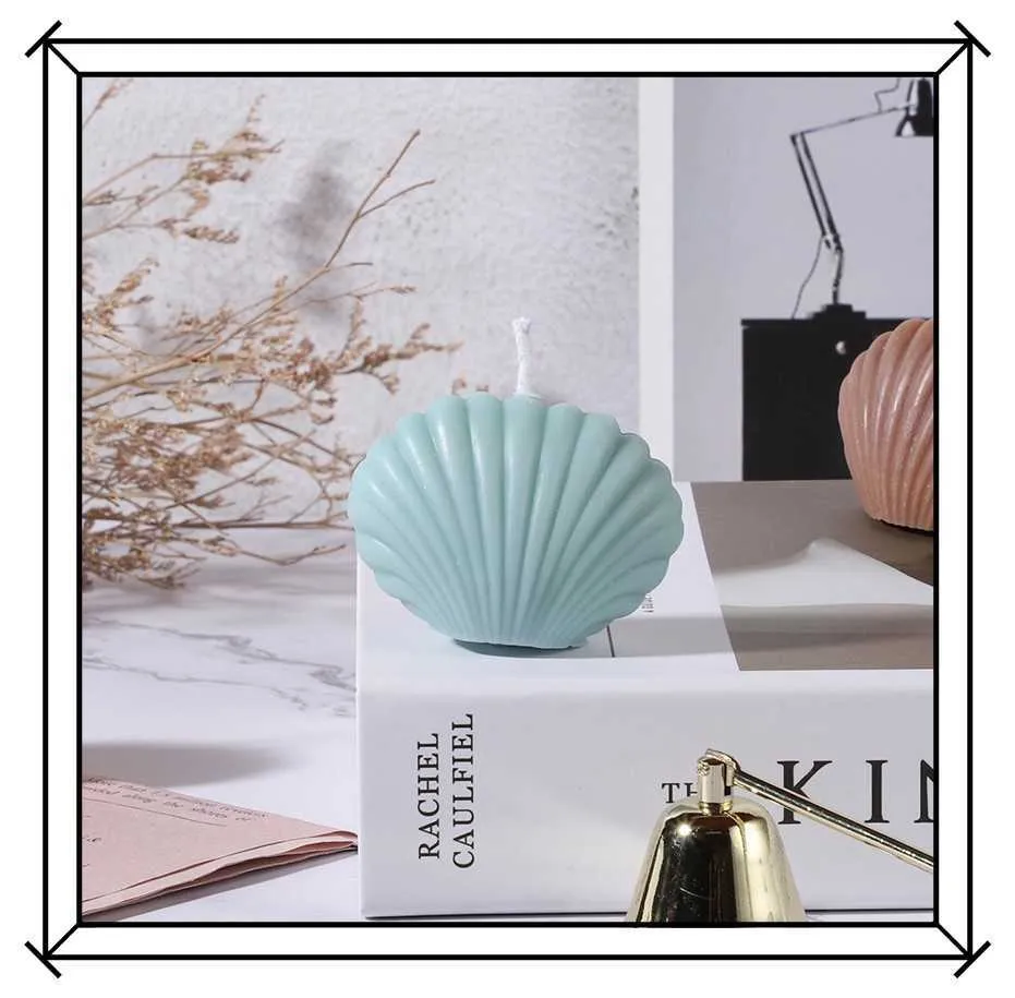 Novo perfumado sem chama forma de concha de mar cera de soja para sala de estar velas decorativas para casa