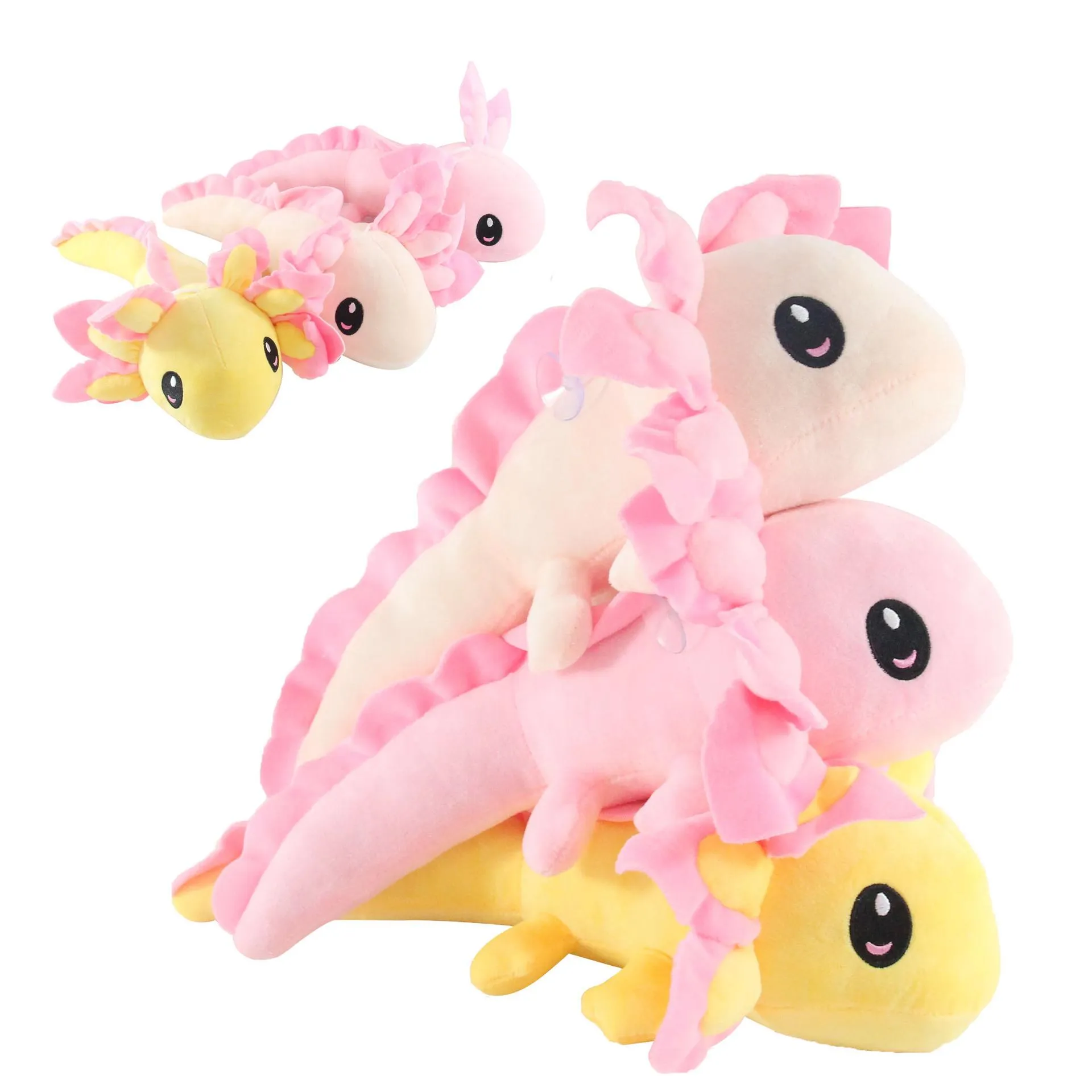 2023Nouveau poupée de salamandre de dessin animé mignon Axolotl en peluche marionnette de poupée de dinosaure hexagonale mexicaineFree UPS ou DHL