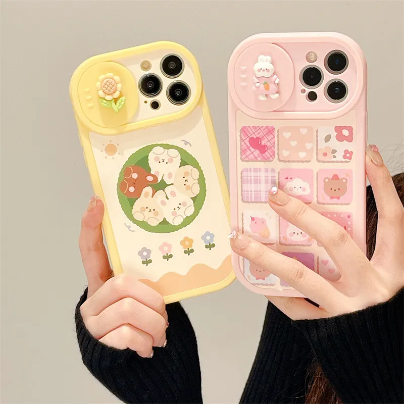 Cute lovely Fashion Case designer shockproof soft full Camera protect covers iphone13pro max plus iphone 13 12 11 pro max for iphone14 promax Can Close your camera