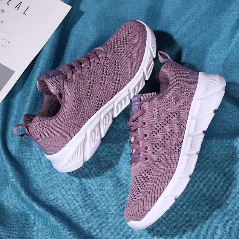 Designer Women Spring Breattable Running Shoes Black Purple Black Rose Red Womens Outdoor Sports Sneakers Color27