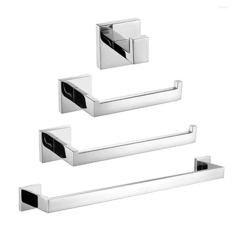 Bath Accessory Set Towel Bar Paper HolderSUS304 Stainless Steel Polish Chrome Finish 4-peice Bathroom Hardware Shelf Wall Mounted