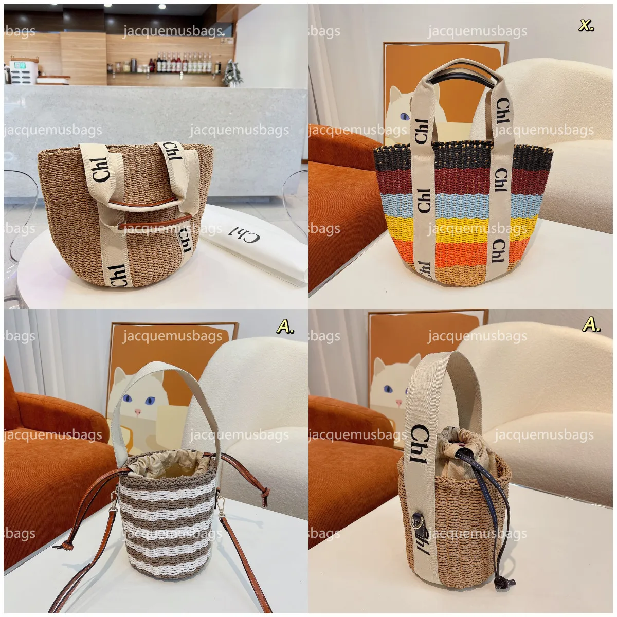 Lyx Designers Väskor Woody Toes Handväska Modekorg Dam Bucket Bag Flätad bucket bag Tote Beach Shoulder Crossbody Handväskor för kvinnor