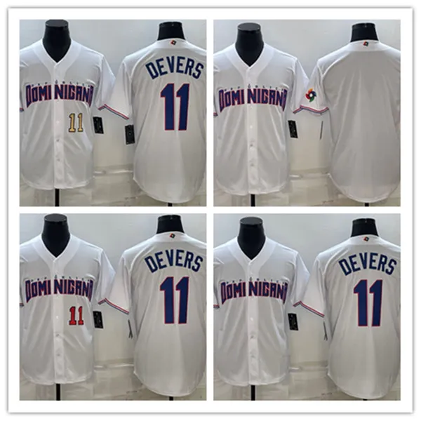 2023 Dominica Devers 11 Baseball Jersey White Color Button Up Men Size S-XXXL Stitched Jerseys