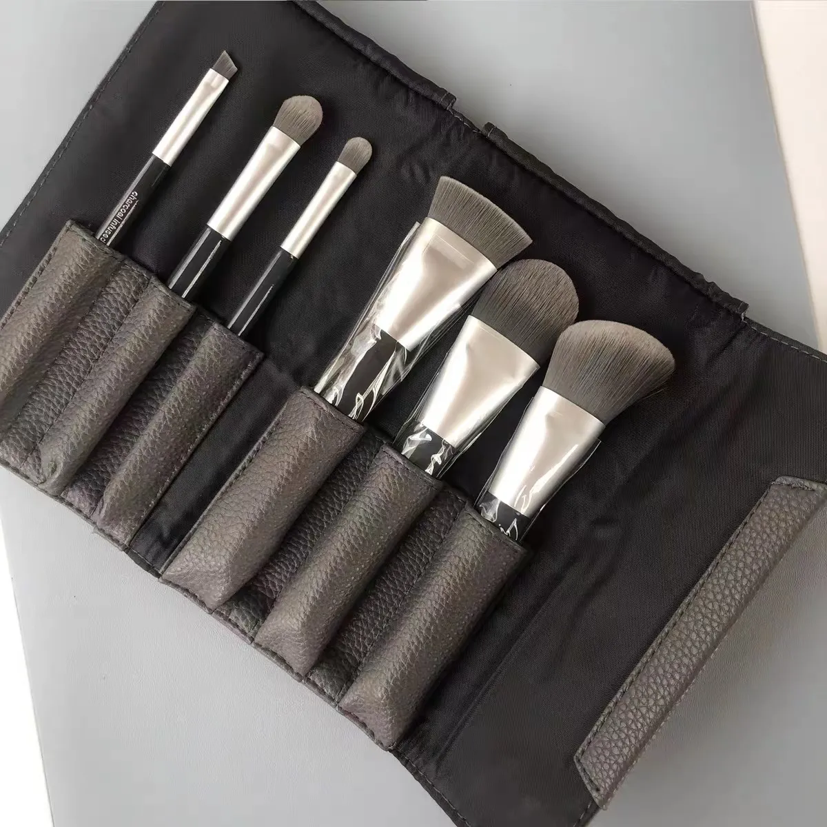 thumbnail image 2 of Sephora Collection PRO Deluxe Charcoal Antibacterial Brush Set – 6-Piece Travel Kit (Gray) 2 of 5