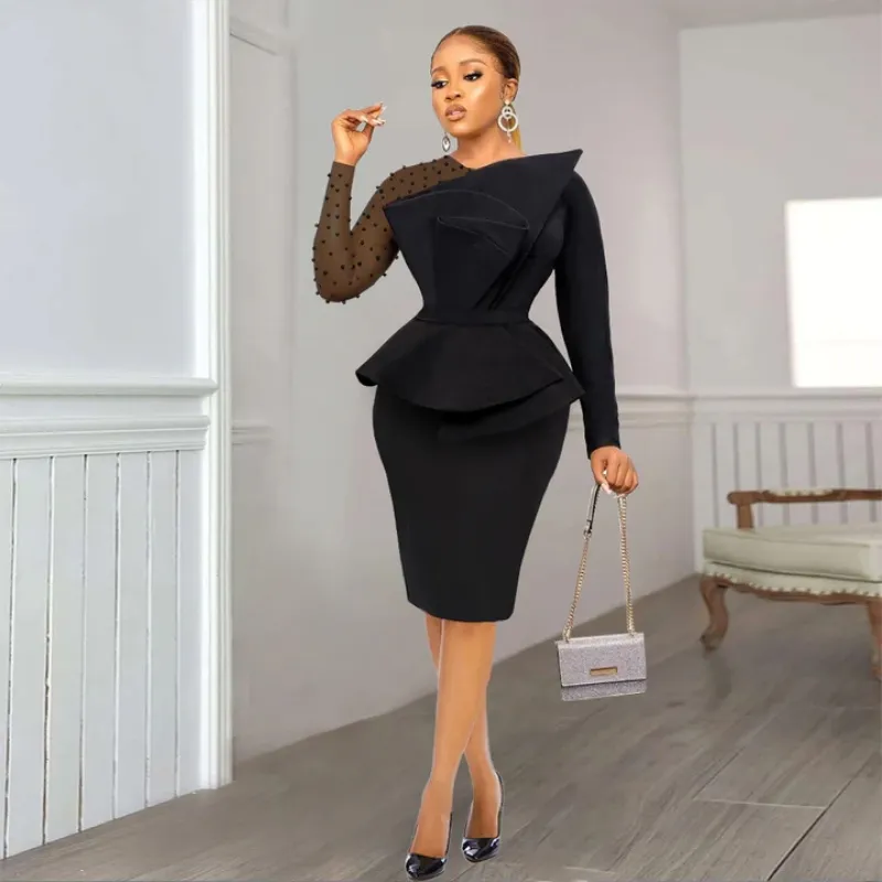 Elegant Prom Dress Chic Short Cocktail Party Dress With Pearls