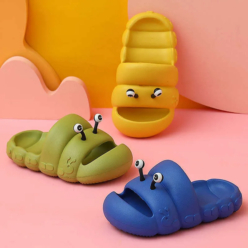 Slipper Boys Girls Toddler Baby Slippers Caterpillar Antikid Kids Shoes With Baotou Slides Summer Sandals Cutoon Beach Flip Shoe T230302