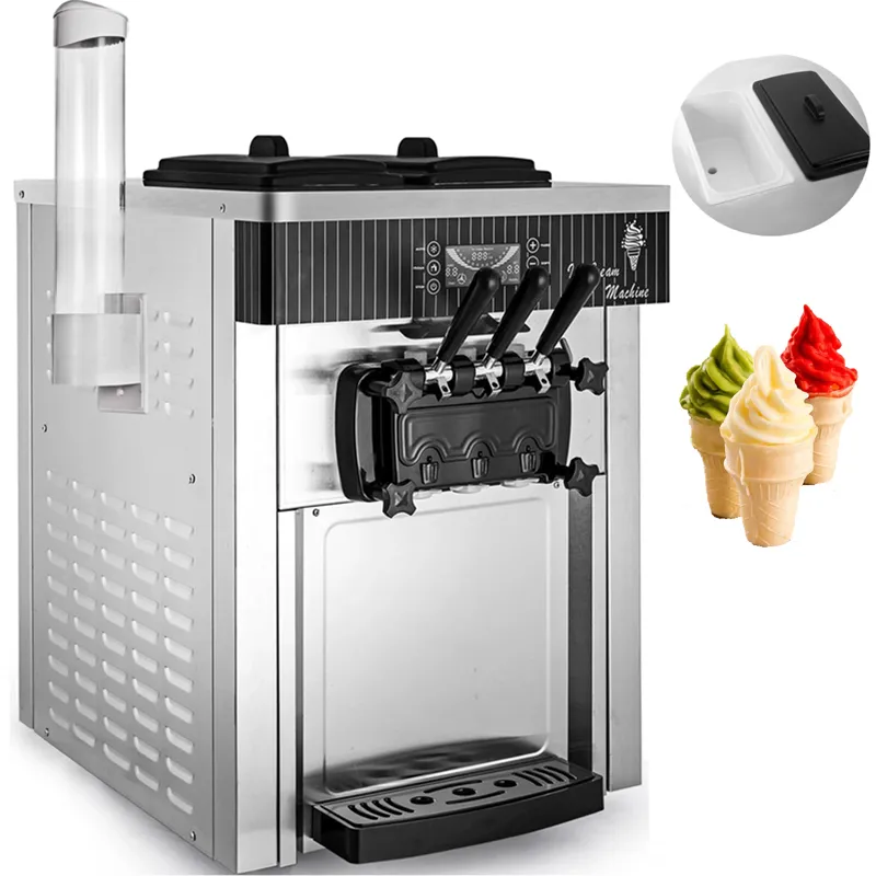 16-28L / H Soft Ice Cream Makers Machine för YouGurt Andra Sorbet Commercial Ice Cream Vending Machine