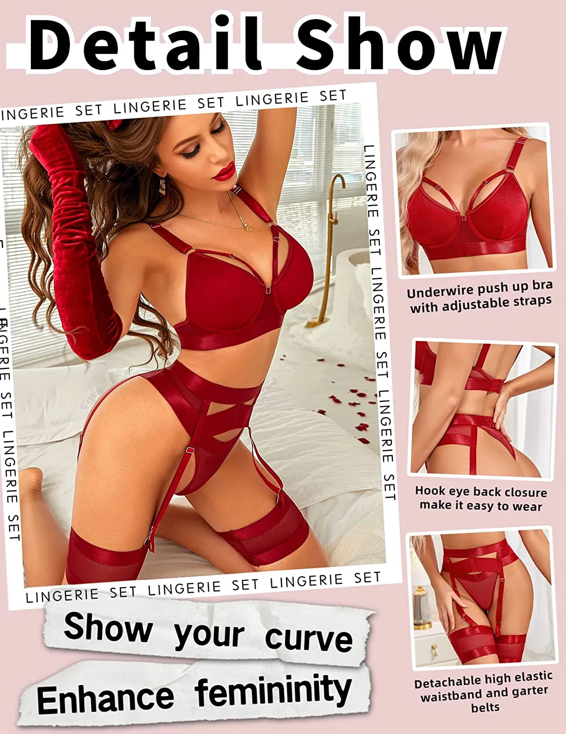Avidlove Sexy Lingerie Set For Women With Underwire Strappy Lingerie Push  Up Lingerie Set With Garter From 37,63 €