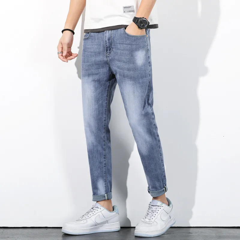 Jeans masculino de alta qualidade casual algodão calças compridas inverno outono jeans masculino roupas 230302