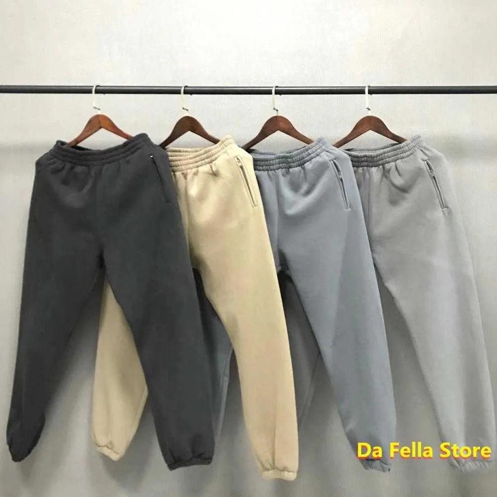 Men's Pants Solid SEASON 6 Sweatpants 20FW Men Women Pants Velvet Cotton Season Series Trousers Zipper Pocket Tag T230302