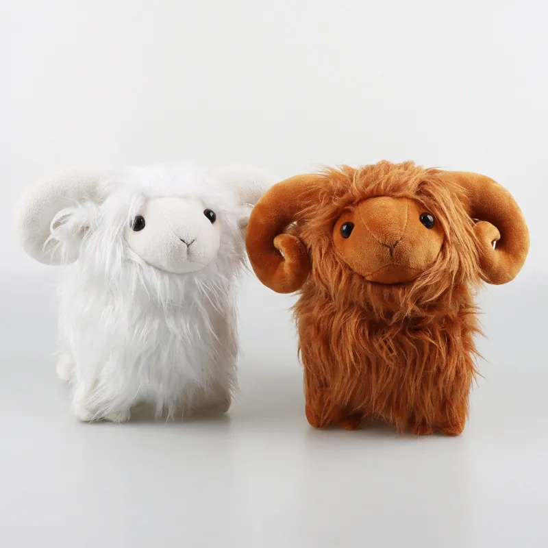 25 cm Highland Fleece Ram Plush Toys Doll Anime Cute Room Decoration Pillow Children Birthday Present E40