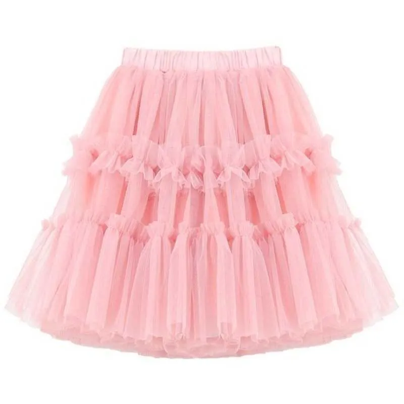 Skirts Girls Tutu 2022 Summer New Kids Mid-length Fashion Korean Birthday Party Dance Ball Gown Princess Skirt Parent-child Gauze Skirt T230301