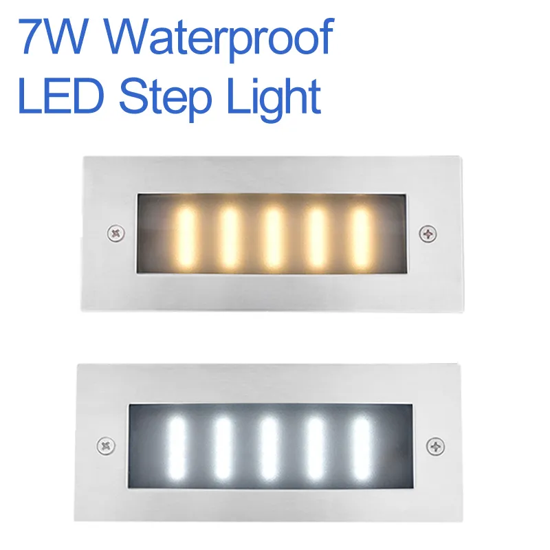 LED-Treppen-Eck-Außenbeleuchtung, Straßenlaternen, 7 W, Stufenleuchte, rostfrei, wasserdicht, Einbau-Landschaft, Weg, weiß, Innenhöfe, Treppen, usalight