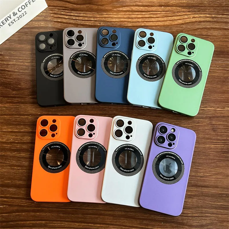 Multicolor Fashion Phone Cases Simple Magnetic Wireless Charging For iPhone 14 Pro Max Plus iPhone14 13 12 11 Shockproof Camera Lens Protective TPU Soft Back Cover