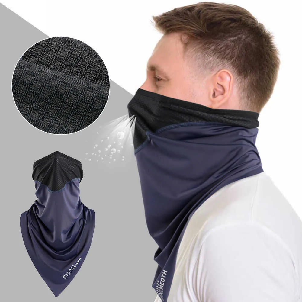 Scarves Summer Half Face Mask Cycling Hiking Fishing Neck Gaiter Face Cover  Scarf Sunscreen Ice Silk Bandana Men Women Tube Scarves L230302