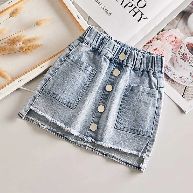 Skirts Summer girls skirts baby denim skirt tutu skirt fashion button ballerina party baby girl clothes T230301