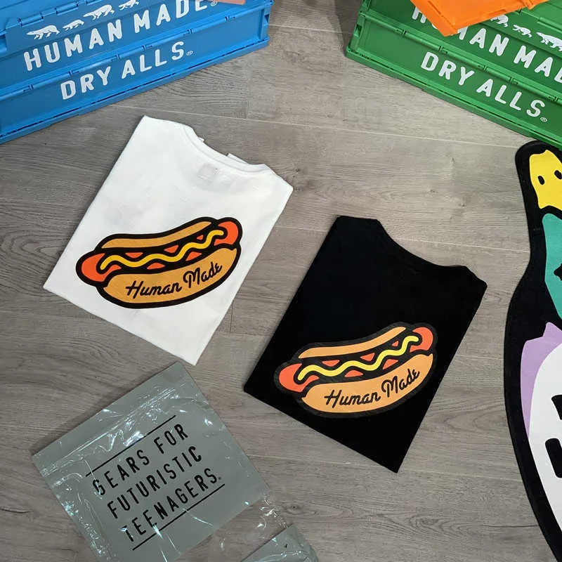 Heren t-shirts menselijk gemaakte mode shirts mannen 1 1 topkwaliteit menselijk gemaakte hotdog korte mouw vrouwen Harajuku zomerstijl tee heren Cloing G230301