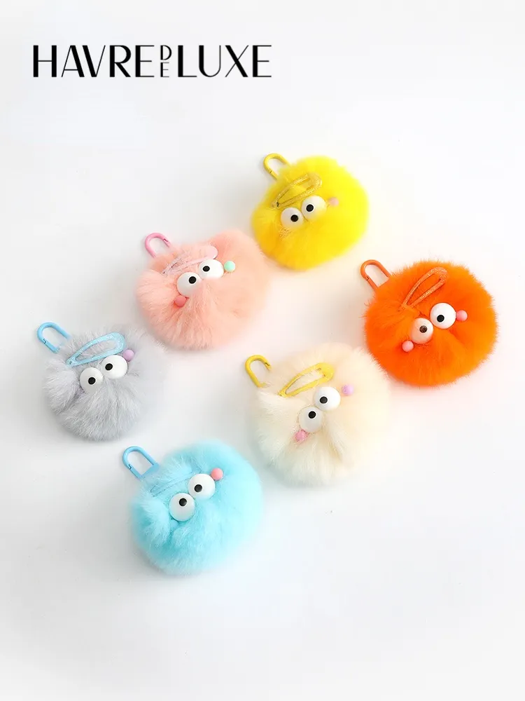 Key Rings Rex rabbit fur elf fur ball handbag crossbody bag pendant schoolbag Keychain Car universal cute doll pendant