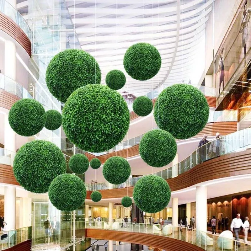 装飾的な花シミュレーションプラスチック植物グリーングラスボール飾りウェディングガーデンパーティー装飾人工diy多くのサイズ