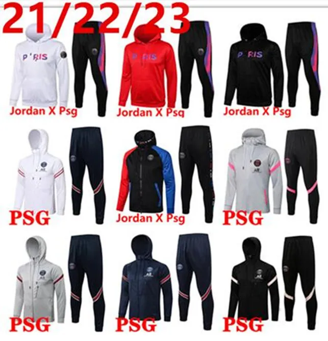 21/22/23 PSGS jordam PARIS moletom com capuz Survetement 2021 2022 2023 psgs masculino chandal futbol terno de treino jaqueta de futebol conjunto de futebol adulto kit masculino