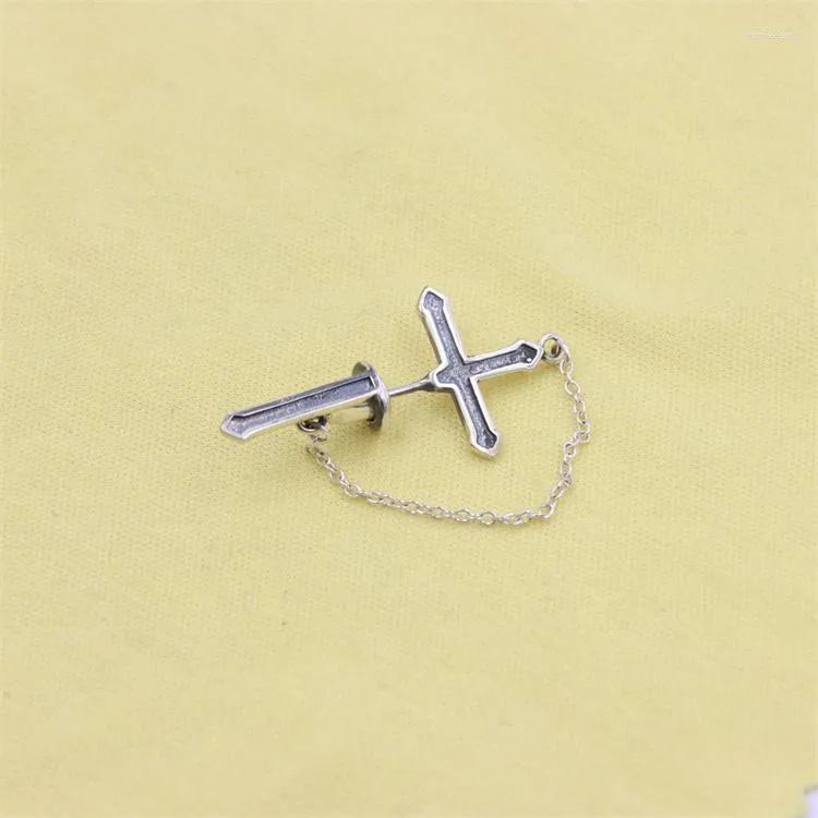 Stud Earrings ZFSILVER Love Fashion S925 Sterling Silver Single One Retro Cross For Women Charm Jewelry Accessories Party Gifts