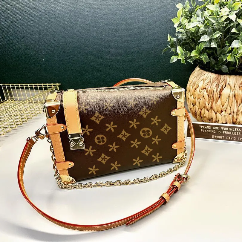 Bags Cosmetic & Cases M46358 Flower Side Trunk Crossbody Luxury Tote Handbag Designer Louvis Man Purse Wallet M21741 Clutch Canvas Leather S-lock Zipper