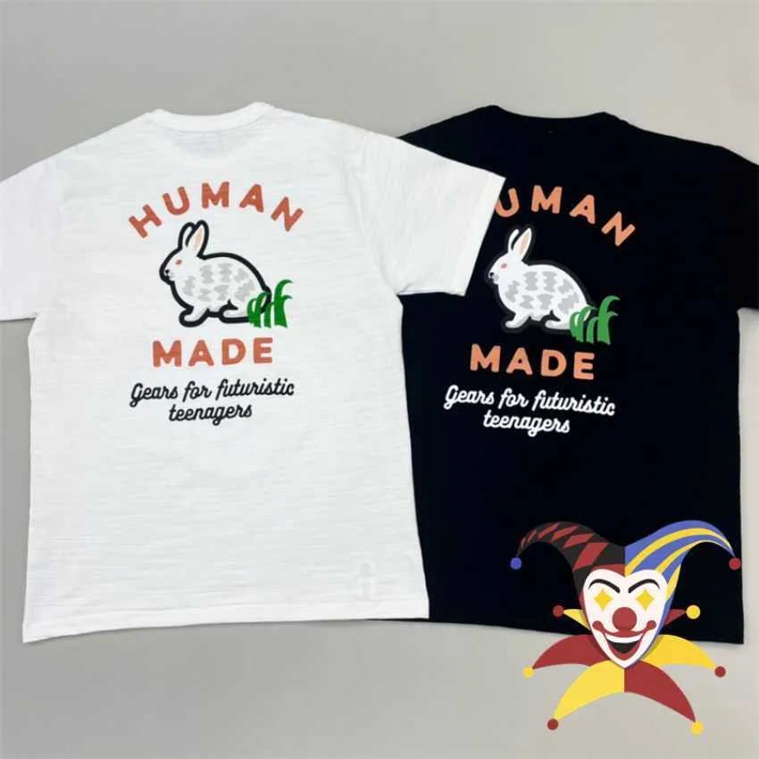 T-shirty męskie Made T Shirt Mężczyźni Kobiety 1 1 SLUB BAWEGO T-shirt poeta haftowany rabbit nadruk top tee g230301