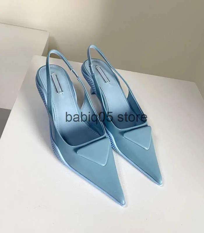 Marque Sandales P triangle chaton talon femme été femmes nouveau pointu fée style navette à talons hauts unique chaussure T2303021