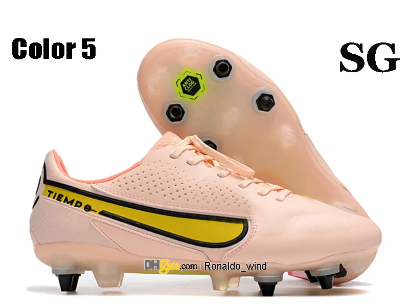 هدية حقيبة رجالي عالية في الكاحل أحذية كرة القدم Tiempos 9 Elite SG Firm Ground Cleats Legends IX Neymar ACC Soccer Shoes Top Outdoor Trainers Botas de Futbol