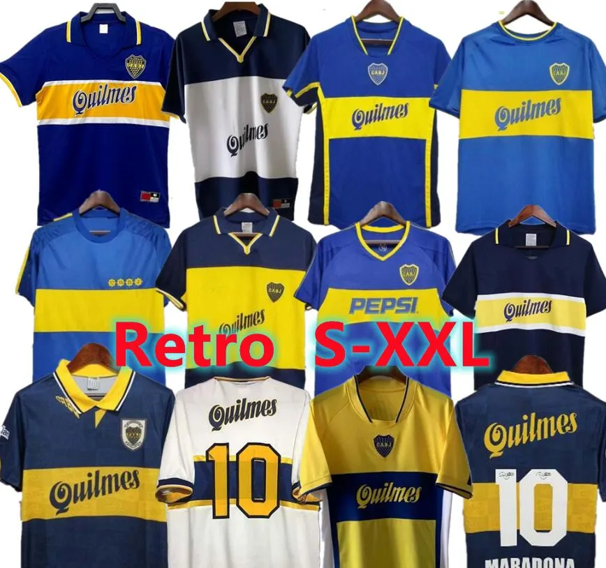 Boca 84 95 96 97 98 99 Juniors Retro Futbol Forması Maradona Tevez Caniggia Riquelme 1997 2002 Palermo Futbol Gömlekleri Maillot Camiseta de Futbol 00 01 02 03 04 05 06 1981