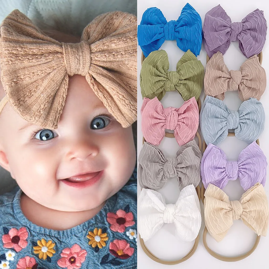 Baby Ribbon Bow Headbands for Girls Soft Elastic Children Hair Band Baby Hair Tie Headband Newborn Hair Accessories 1788