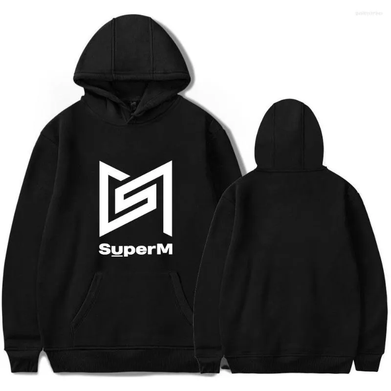 Sweatshirts Men's Hoodies Harajuku Kpop SuperM Sweatshirt Womens Clothing Mens Hip Hop Hoodie Streetwear Clothes For Girl Winter Pullover Hooded