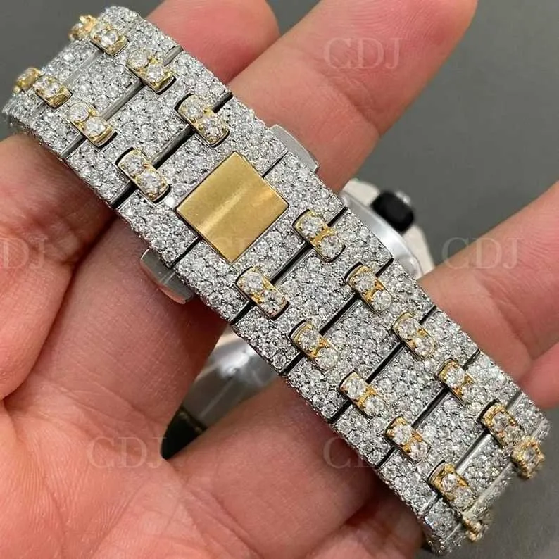 Orologio personalizzato in acciaio Wholale Stainls per rapper VVS Lab Grown Diamond Hip Hop Orologio Top Brand Iced Out Orologio da uomoJR223OD0