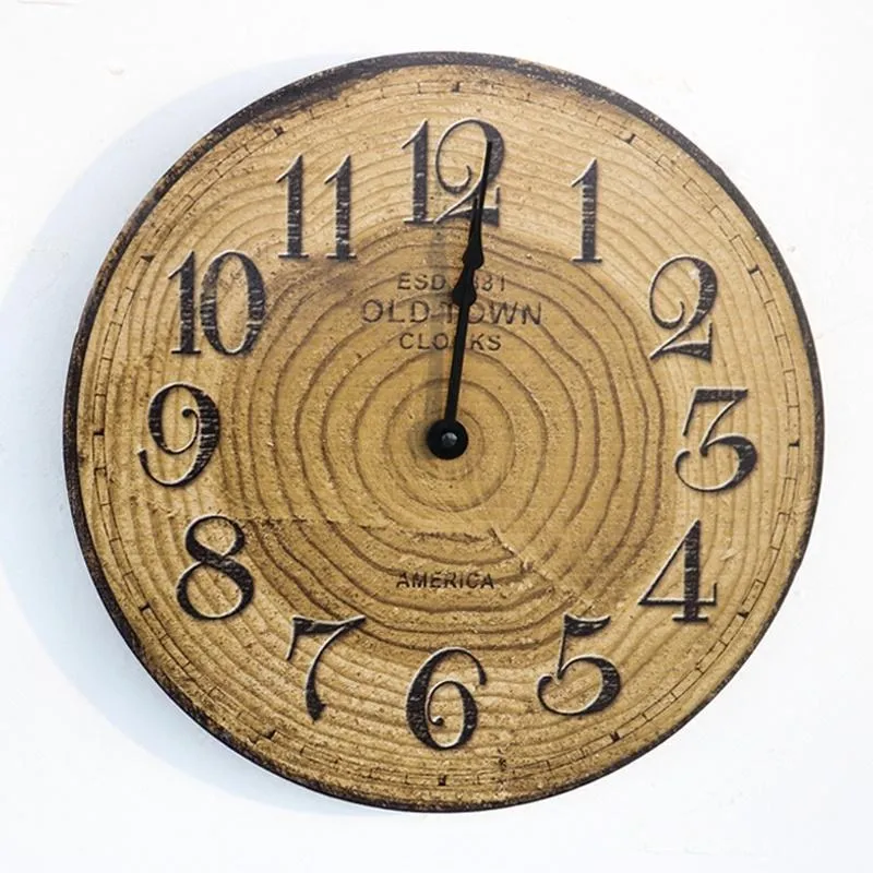 Настенные часы романтические модные часы скандинавский дизайн ретро безмолвные круглые промышленные деревенские рельеф